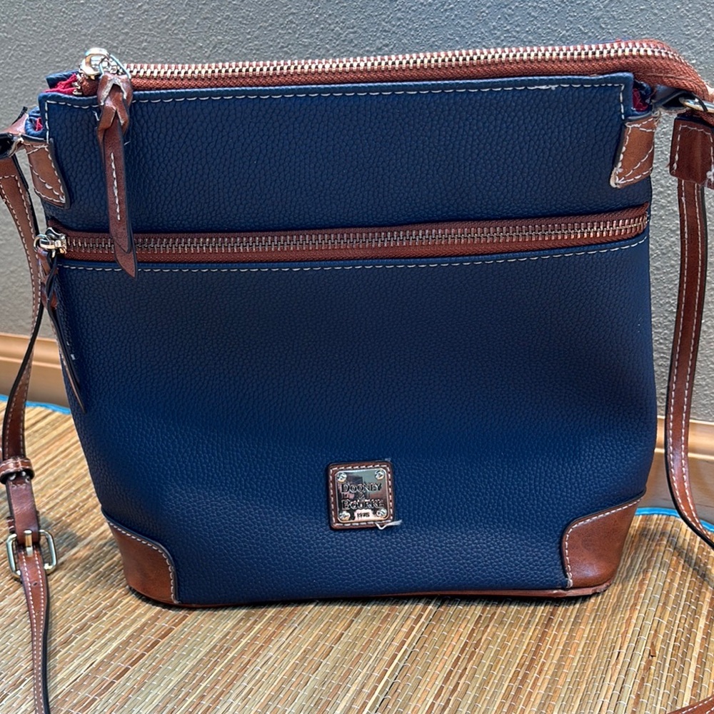 Dooney & Bourke Navy and Brown Crossbody Bag